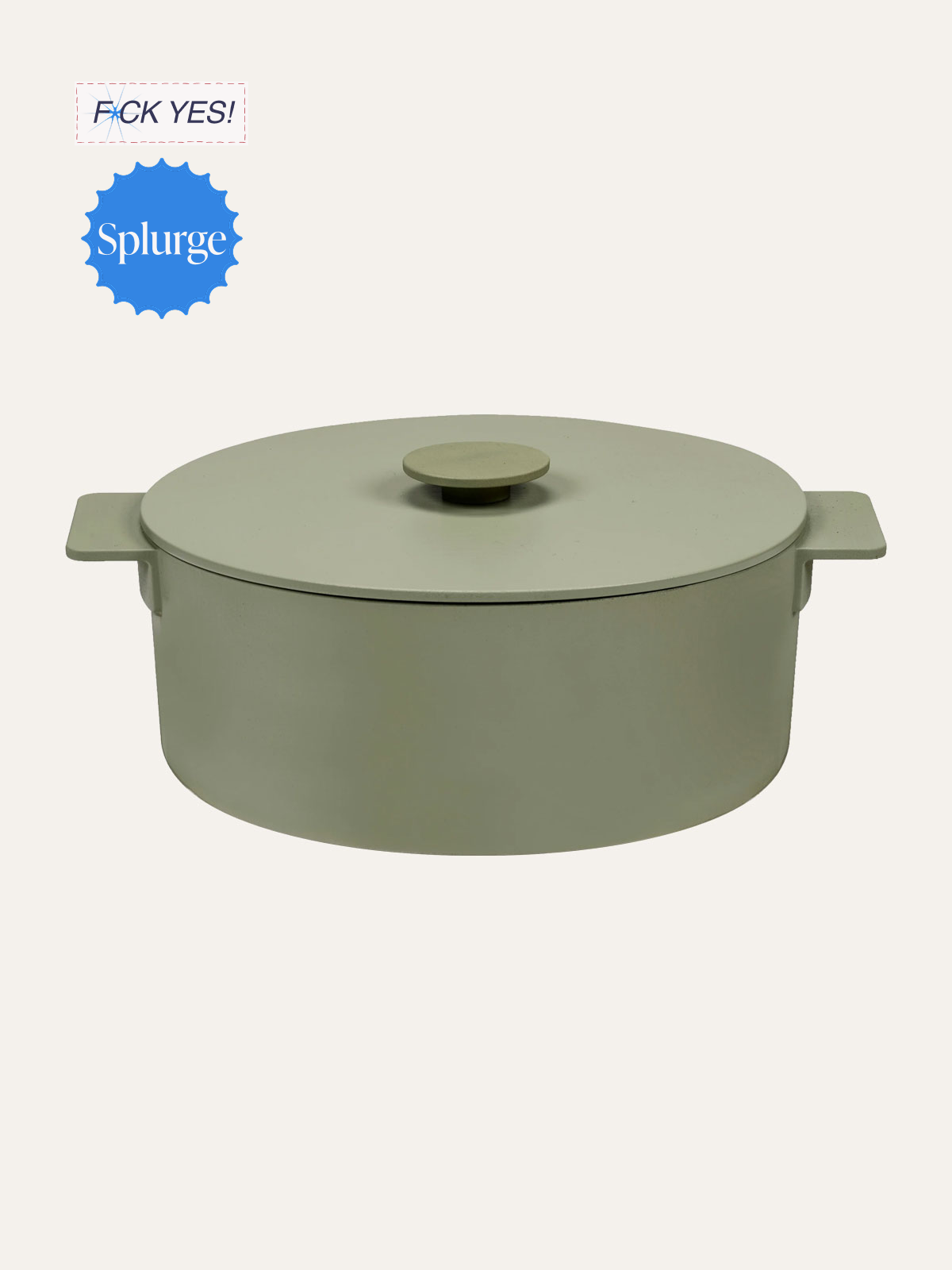 A beige casserole dish with a matching lid, positioned against a plain background.