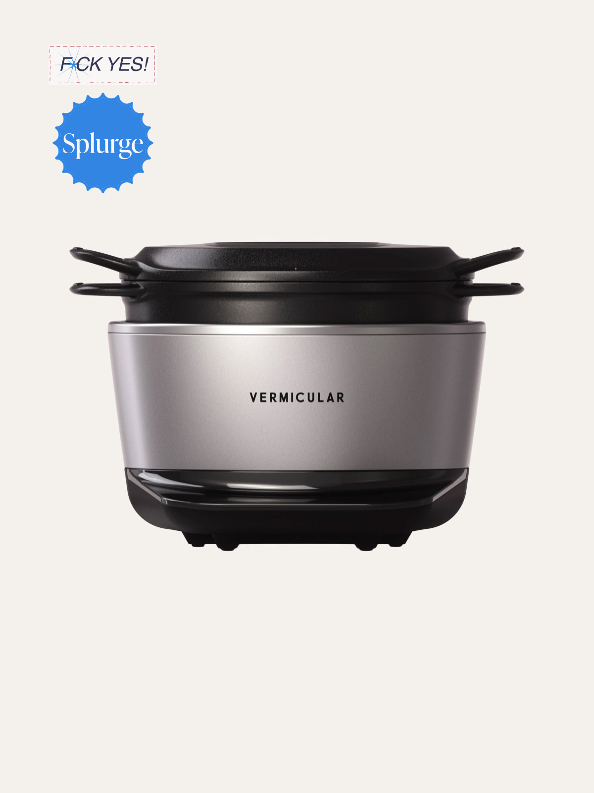 A modern kitchen appliance labeled 'Vermicular' with a sleek metallic finish.