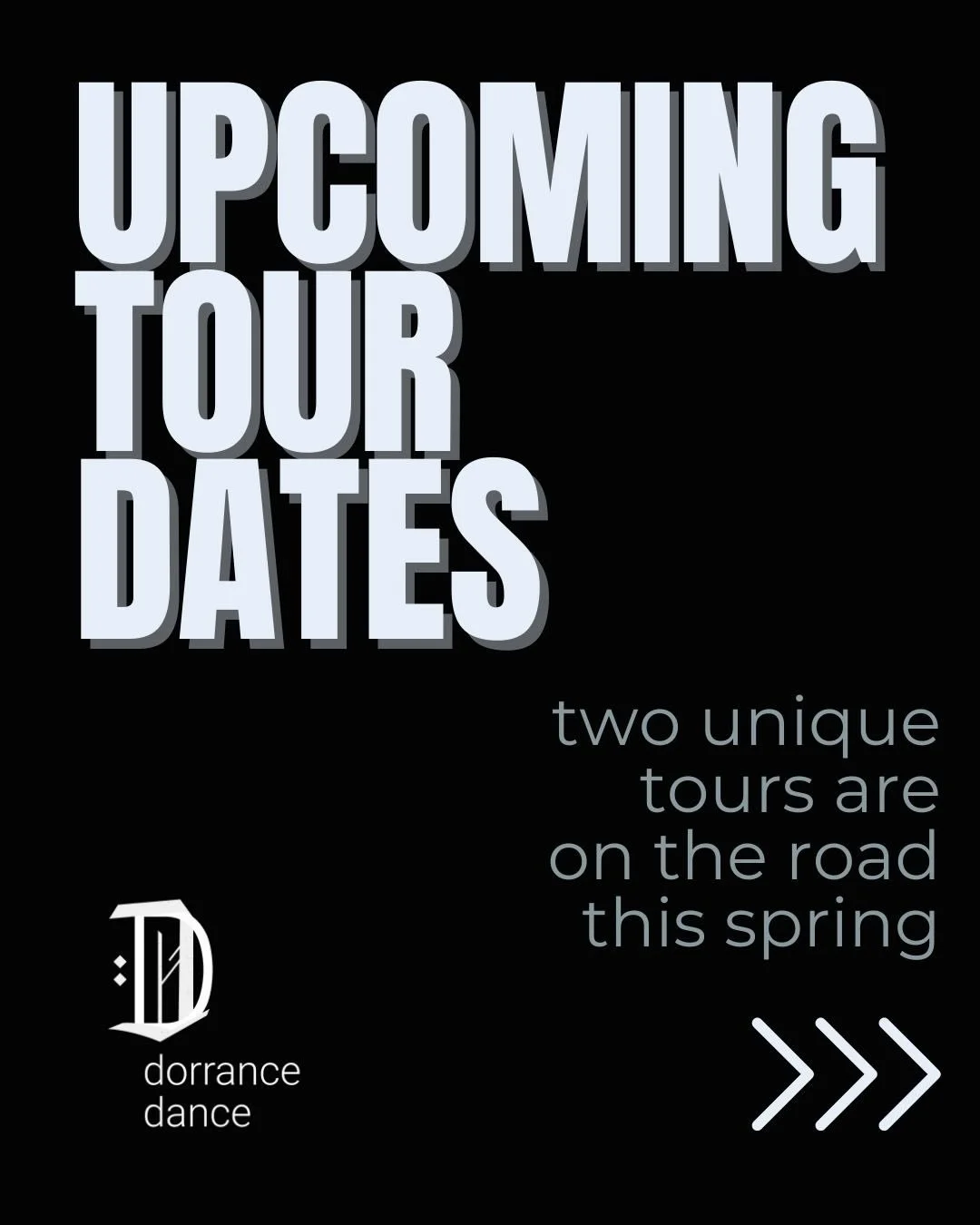 We&rsquo;re on tour this Spring with TWO different productions. Tickets are available through the link in our bio. We can&rsquo;t wait to see you there!

A Swing Suite Tour
COLORADO SPRINGS, CO February 13 
@entcenterarts 
LAKE WORTH, FL February 20-