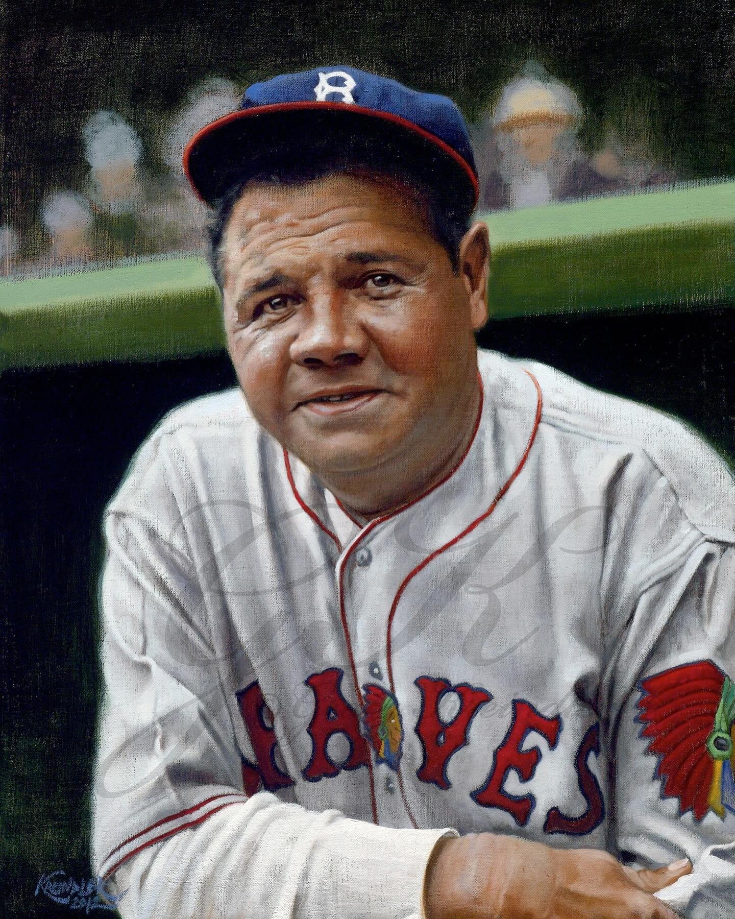 On this day in 1935, an aging Babe Ruth returned to New York as a Brave, playing his first regular season game with Boston. This was a GREAT excuse to paint that amazing uniform - there are few better looking ones from the era, in my opinion. Based o