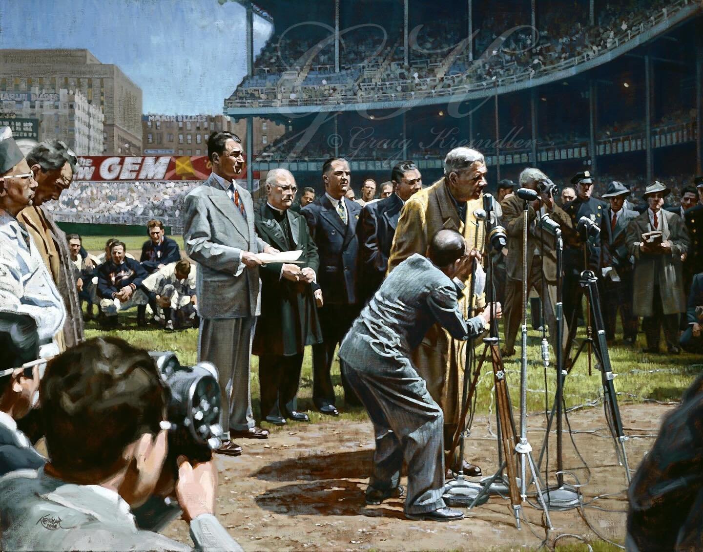 On this day in 1947, &lsquo;Babe Ruth Day&rsquo; was celebrated throughout the majors. 58,000 came out to Yankee Stadium to honor the ailing legend and hear him promote baseball as &ldquo;the only real game in the world.&rdquo; Here&rsquo;s my painti