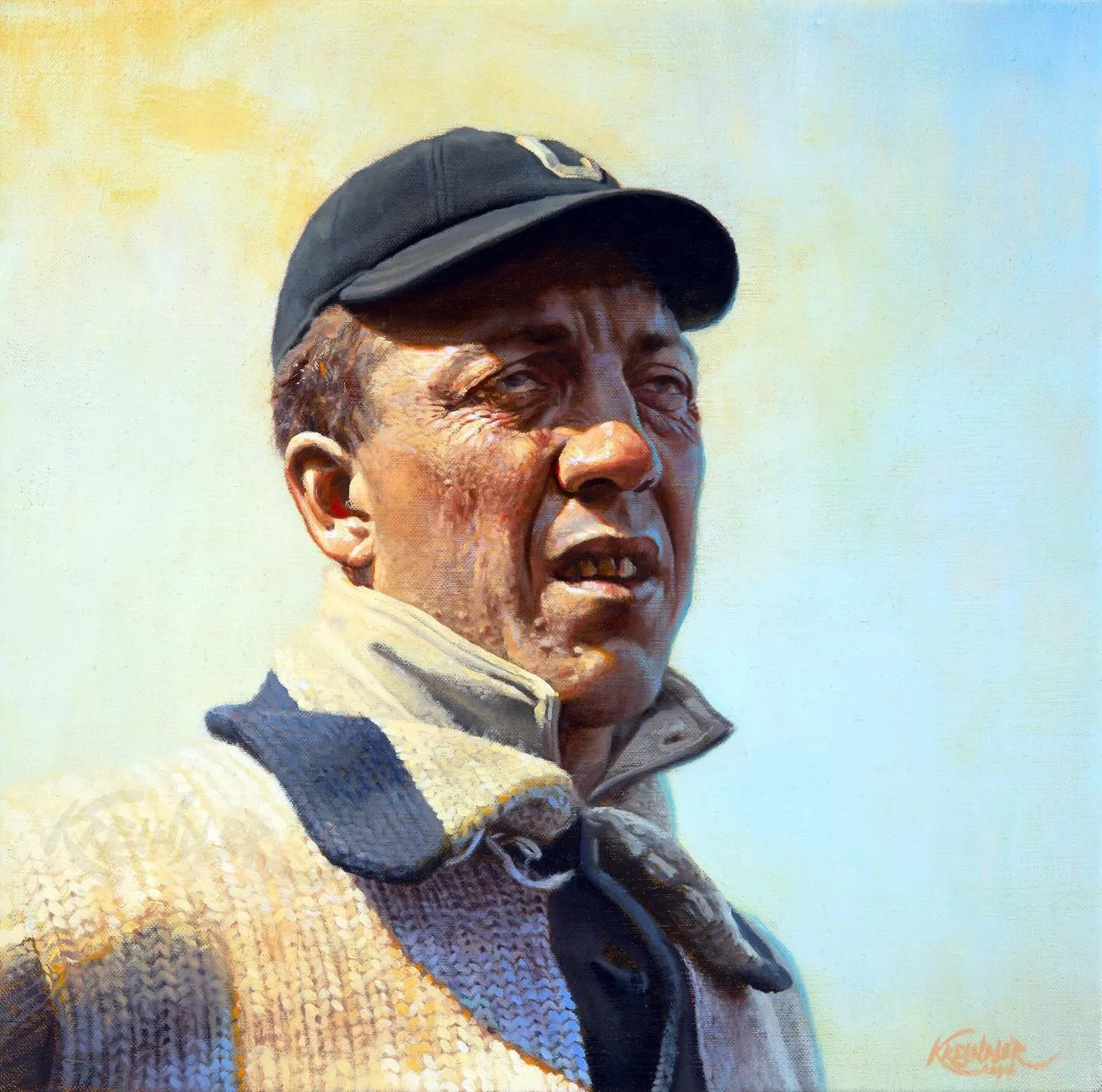 On this day in 1978, Addie Joss was elected to the @baseballhall. Though his short career was only 9 years, in that timespan he was perhaps the best pitcher in the history of the AL. Here&rsquo;s my painting of him with the Naps in 1910, based on pho