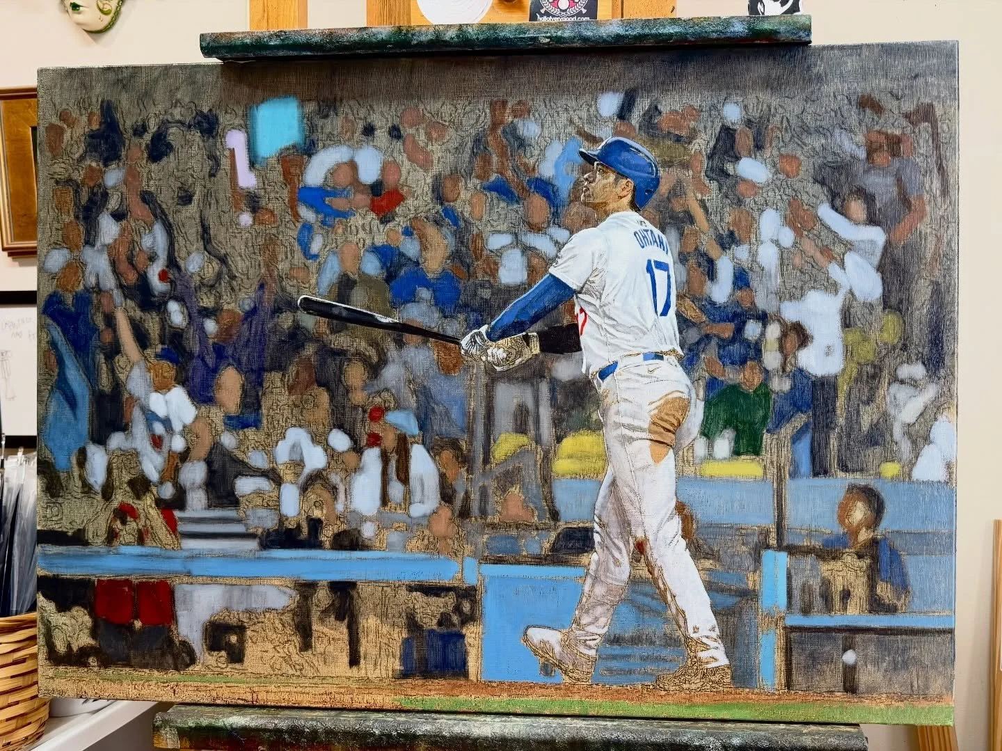 There he is. Well, the start of him, I suppose. First time painting this guy. Definitely not the last.

#baseballart #ShoheiOhtani