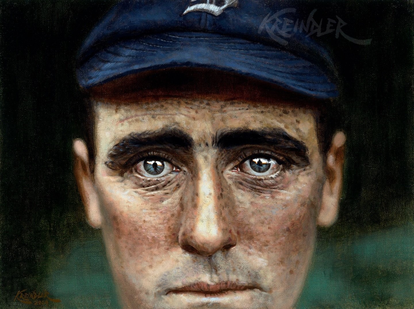 On this day in 1972, Owen Joseph &ldquo;Donie&rdquo; Bush passed away at the age of 84. He was one of the best defensive shortstops of his era, as well as a speedster on the basepaths. Here&rsquo;s my painting of him (or rather, his eyes) in 1912 or 