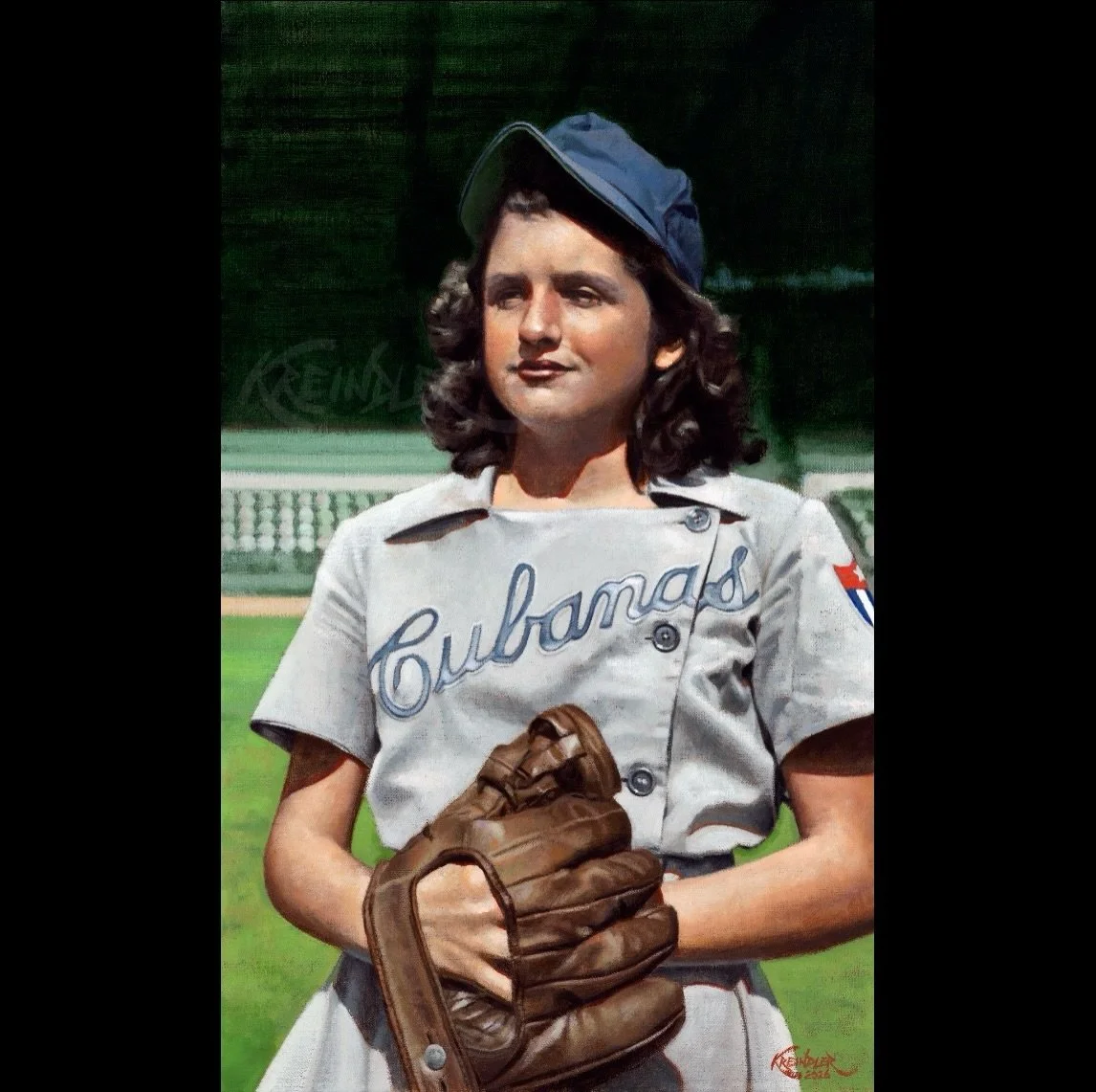 Finally done with Lefty! I looooooove painting women in baseball, dammit.

#baseballart #LeftyAlvarez