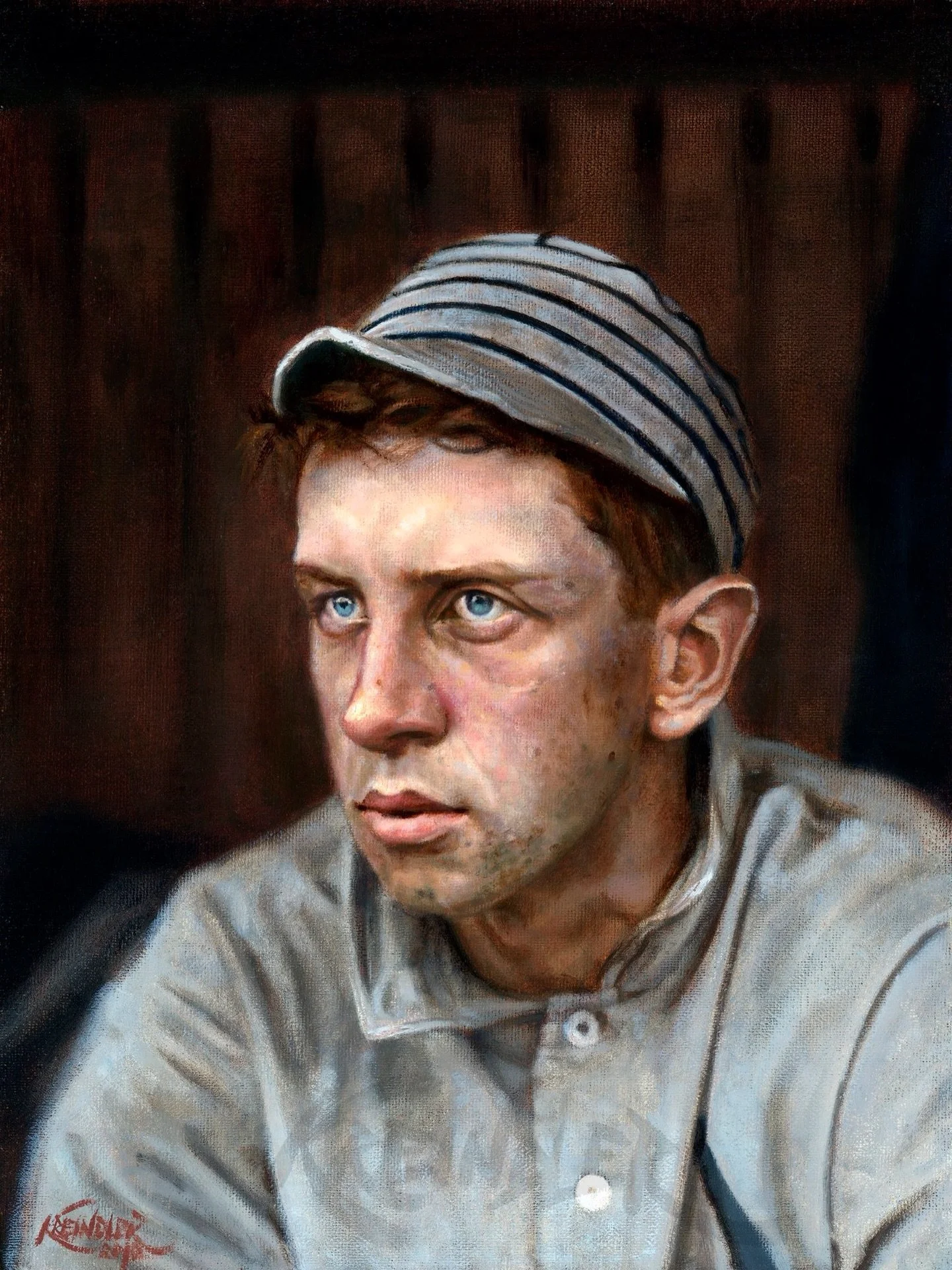 On this day in 1887, Eddie Collins was born in Millerton, NY. A .333 career hitter with 744 stolen bases, I still feel that he&rsquo;s super underappreciated. Here&rsquo;s my painting of him with the Athletics in 1910, based on the photography of Pau