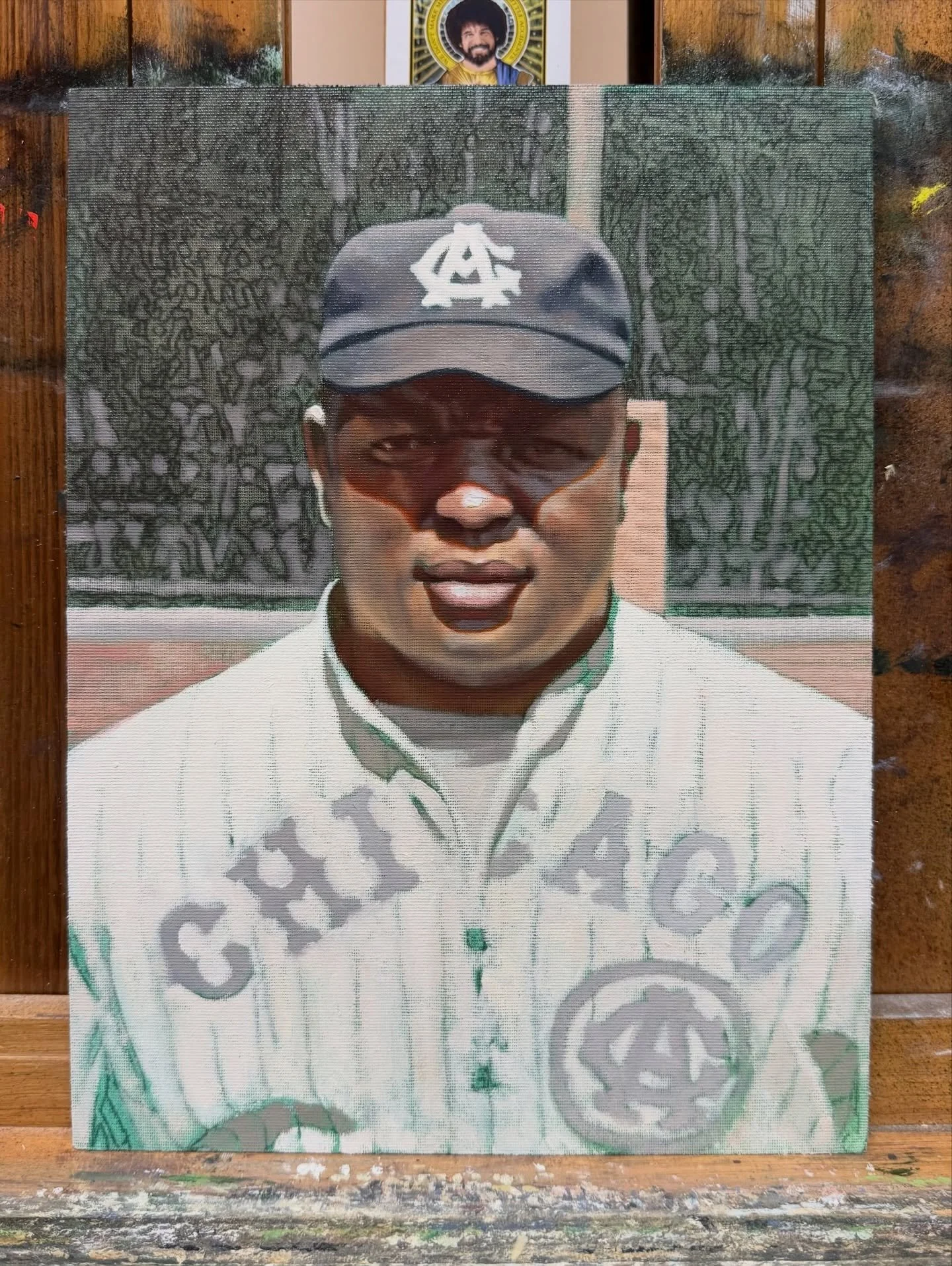 On this day in 1920, the first game in the history of the Negro National League was played. The Indianapolis ABCs hosted the Chicago American Giants, managed by Rube Foster. Here&rsquo;s an in-progress painting of the great man depicted that same yea