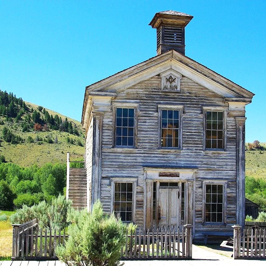 The first Lodge building built in Montana still stands in Bannak state park.