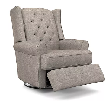 Better Homes &amp; Gardens Pushback Recliner, Taupe Fabric Upholstery with Bronze Nail-Head Trim, Citation 5