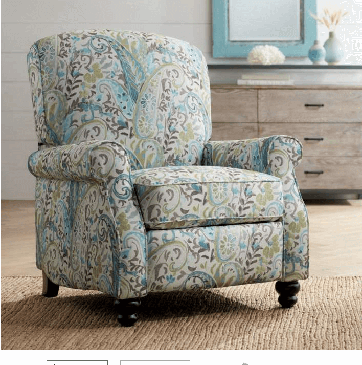 Best Budget Recliners:  Ethel Skye Blue Paisley Push Back Recliner Chair  #affiliate