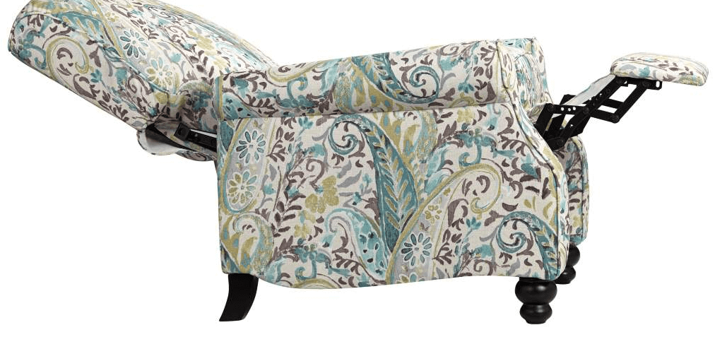 Best Budget Recliners: Ethel Skye Blue Paisley Push Back Recliner Chair - #affiiliate