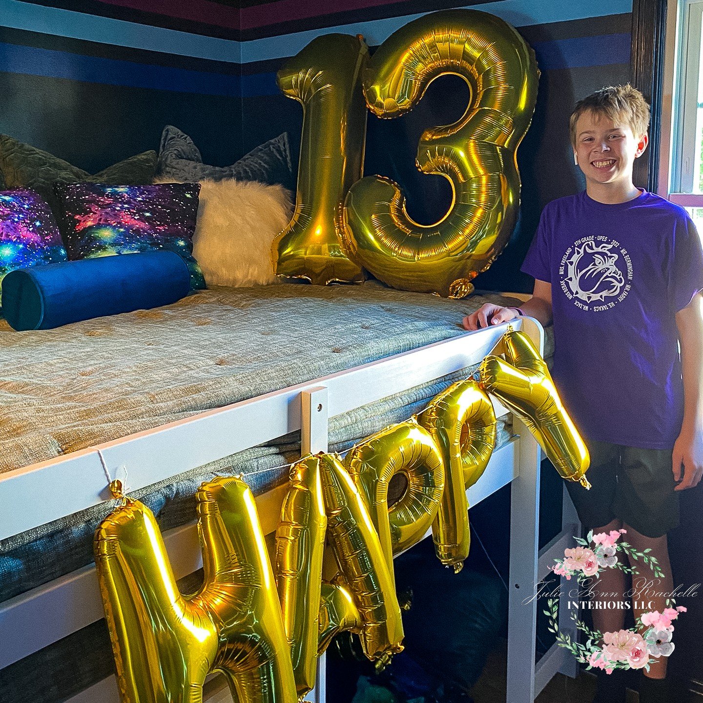 🚀✨ Sneak Peek Alert! ✨🚀 @ONEROOMCHALLENGE Big Reveal Tomorrow, Friday 5/24/24!

Today I want to say Happy 13th Birthday, Logan @lfloriano_17! 🎉 I'm so honored to have designed your new bedroom, and I'm actually kind of jealous of it. I want you to