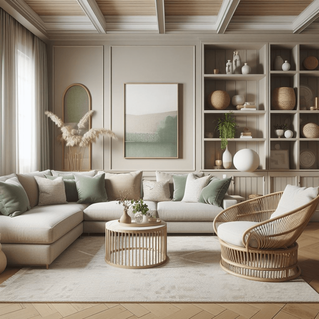 Secrets to a Calm Cream & Green Living Room