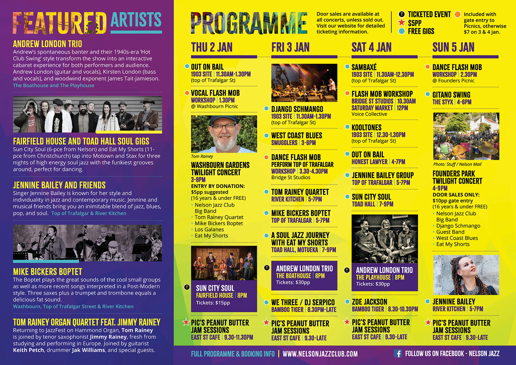No Jazz Fest >> Full Programme Nelson Jazz Club No Jazz Fest >> Full Programme Nelson Jazz Club