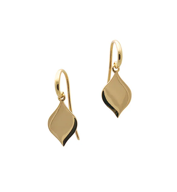 retro baby gold flat pod earrings