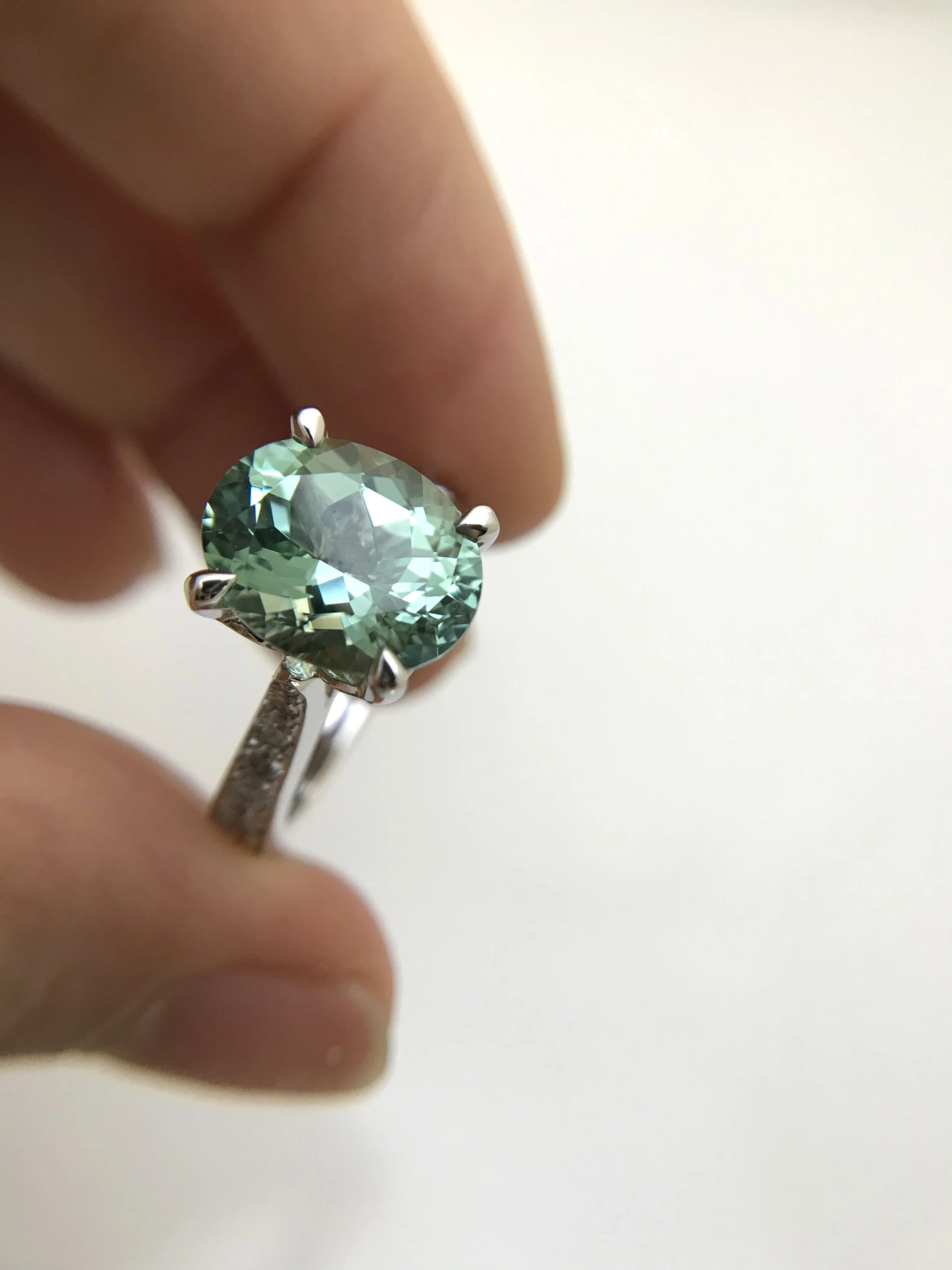 Pastel Mint Tourmaline Ring - ROX Gems & Jewellery