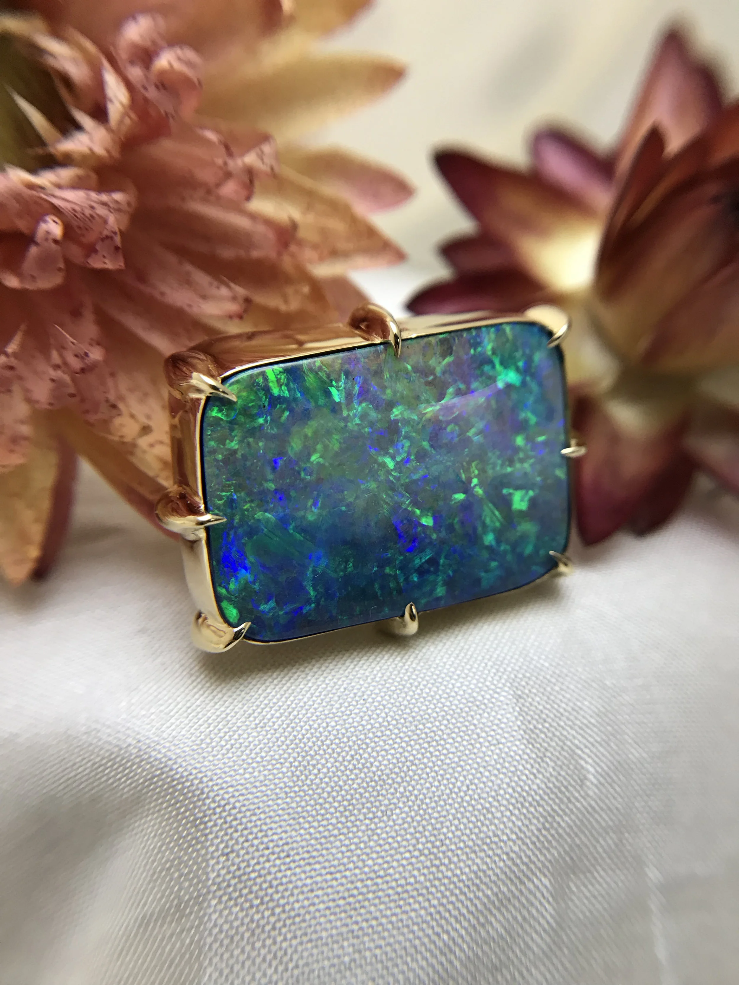MONET Opal contemporary cocktail ring