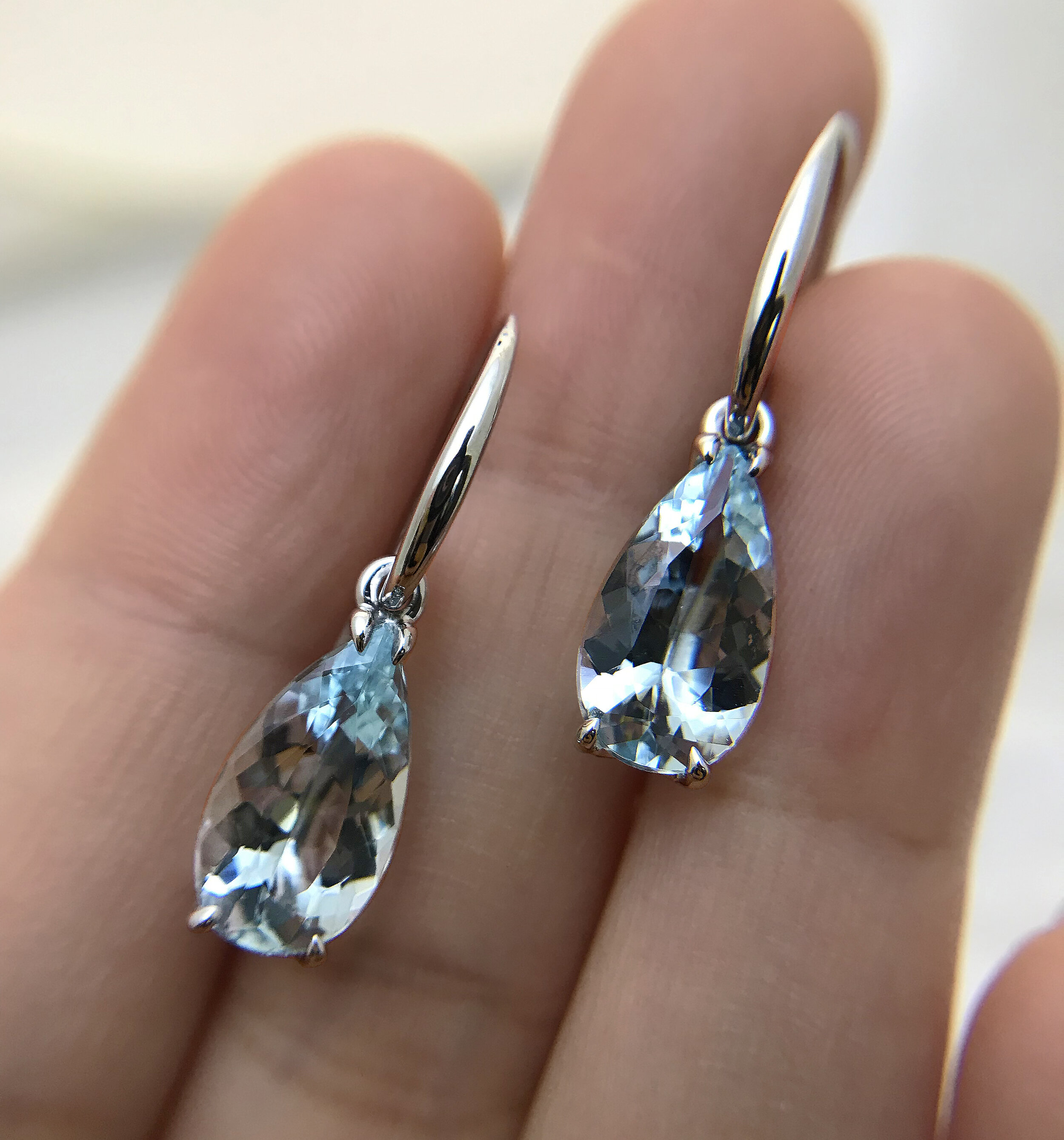 Aquamarine And Diamond Drop Earrings #105396 - Seattle Bellevue | Joseph  Jewelry
