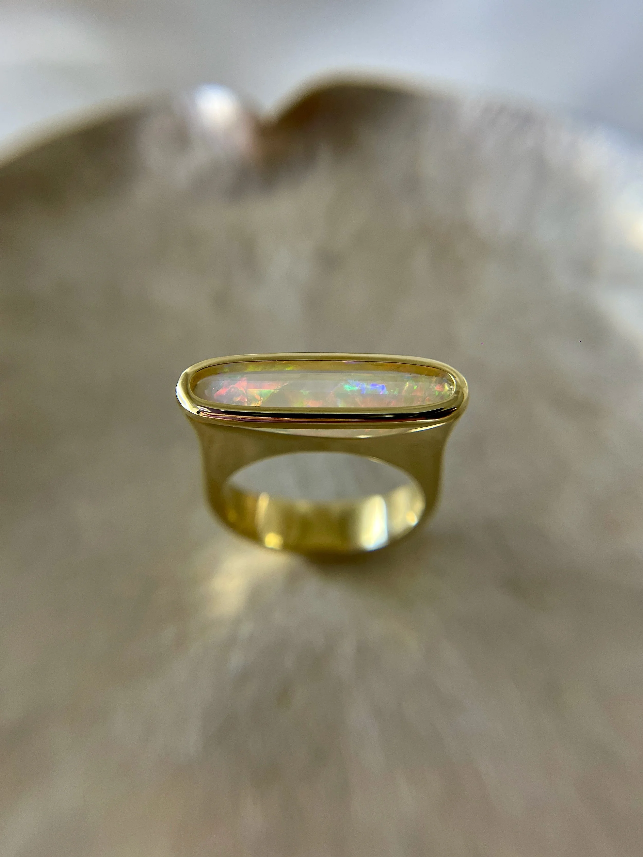 crystal opal uma ring minimalist chic design
