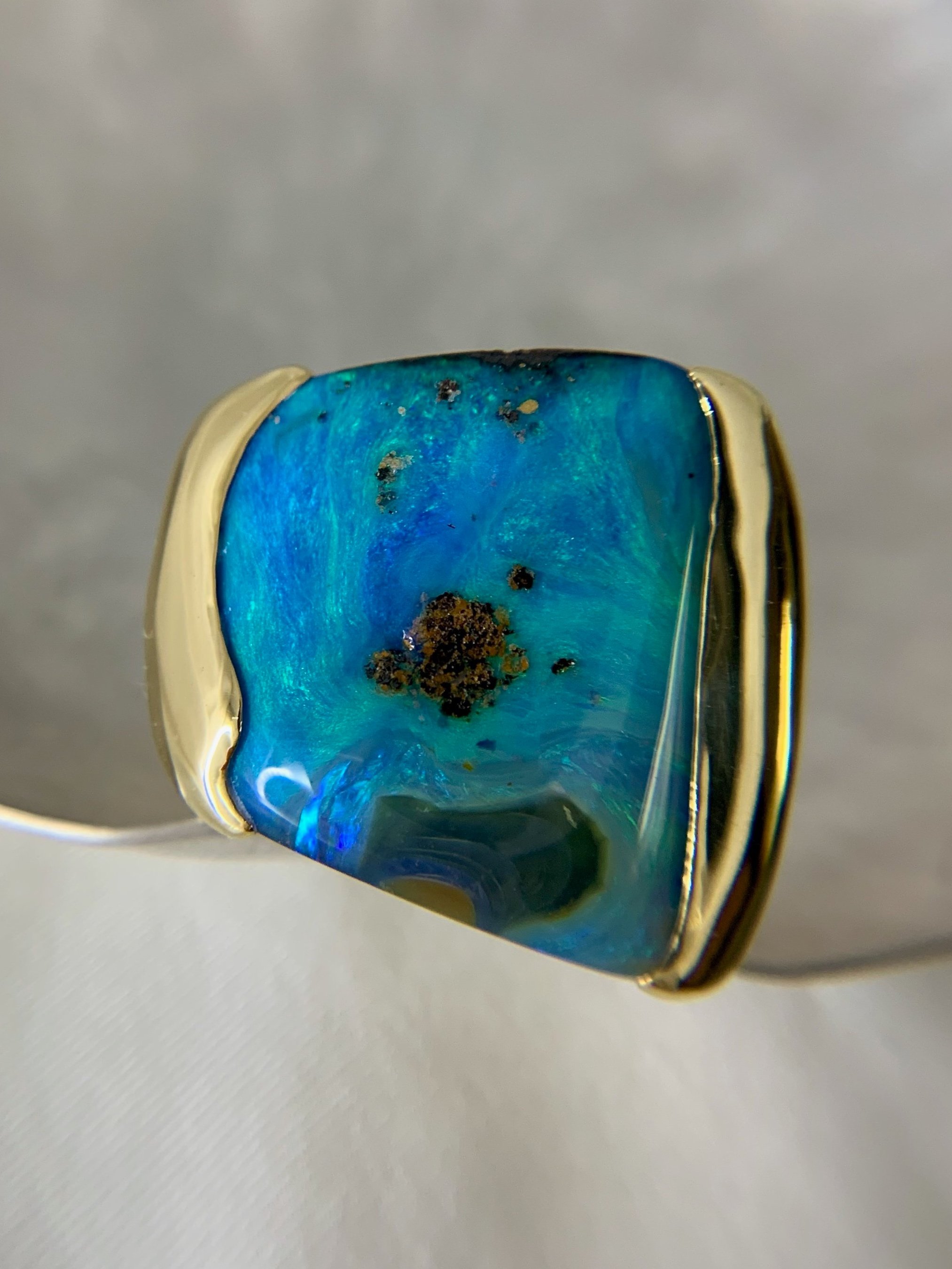 dune opal boulder ring bold statement ring turquoise gem