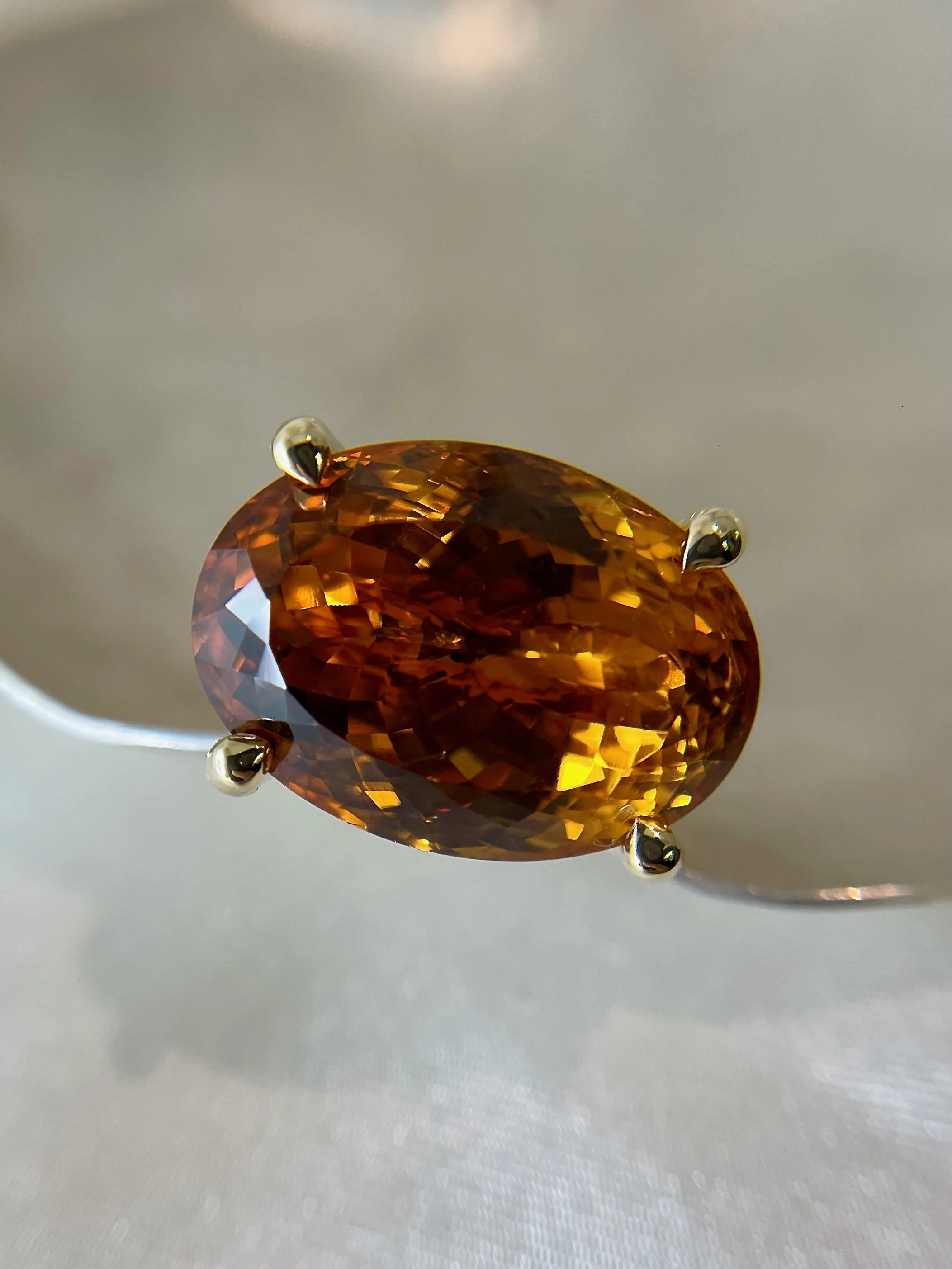 petal citrine cocktail ring