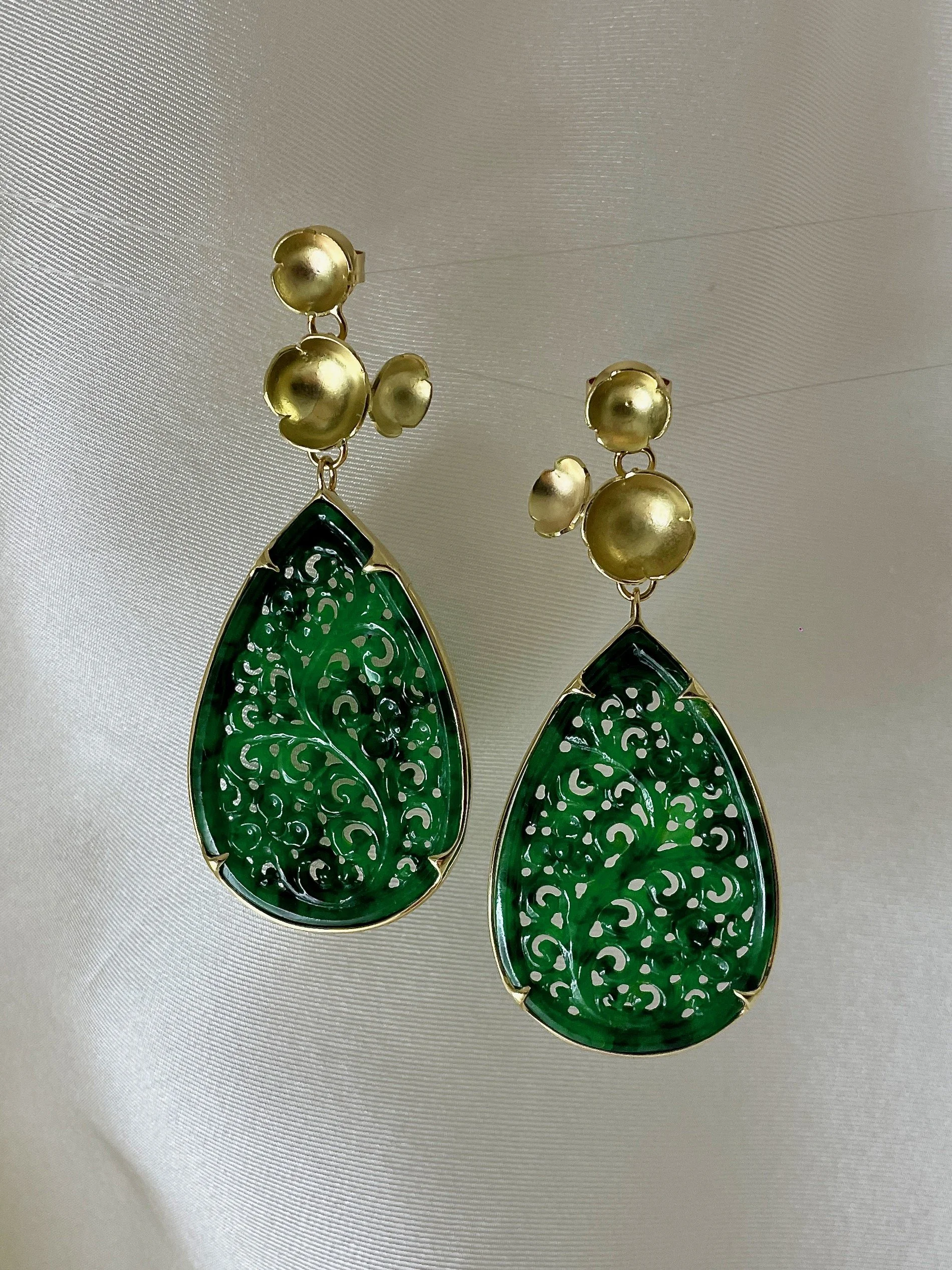 'Jonquil' Jade earrings