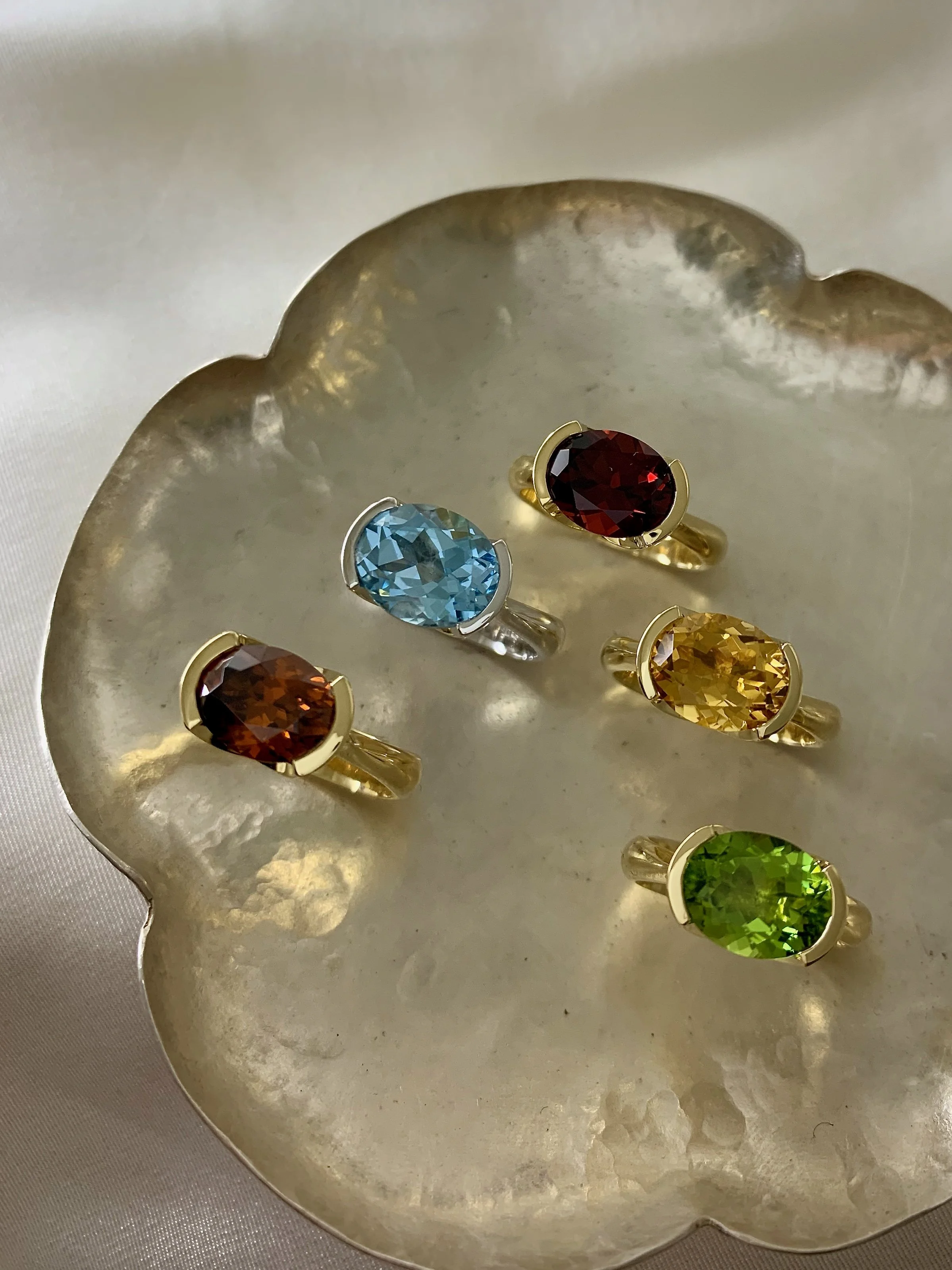 Rolour Rings Colour gemstone end-set rings — ROX Gems & Jewellery