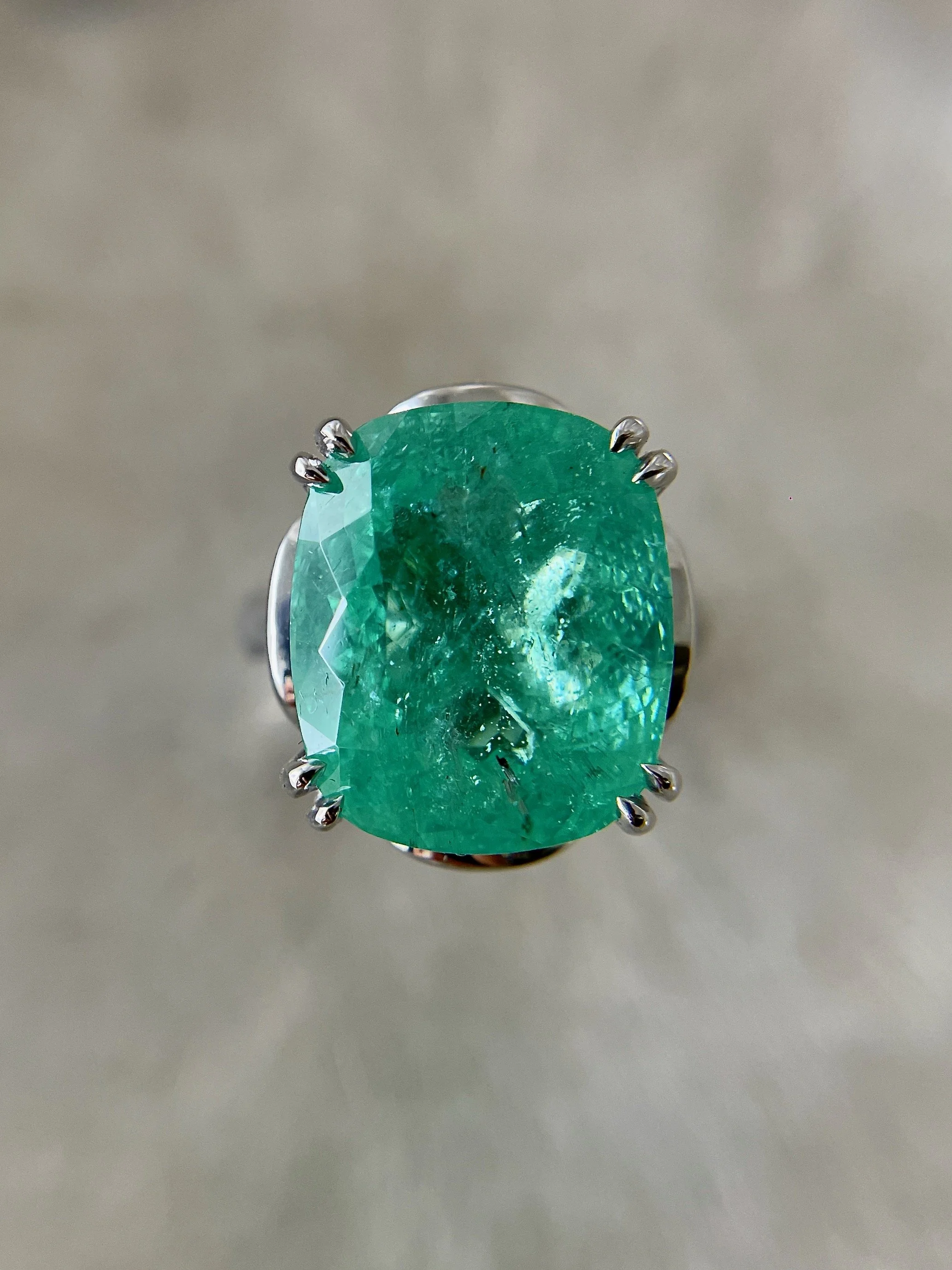 Paraiba tourmaline cocktail ring 18ct white gold diamond setting