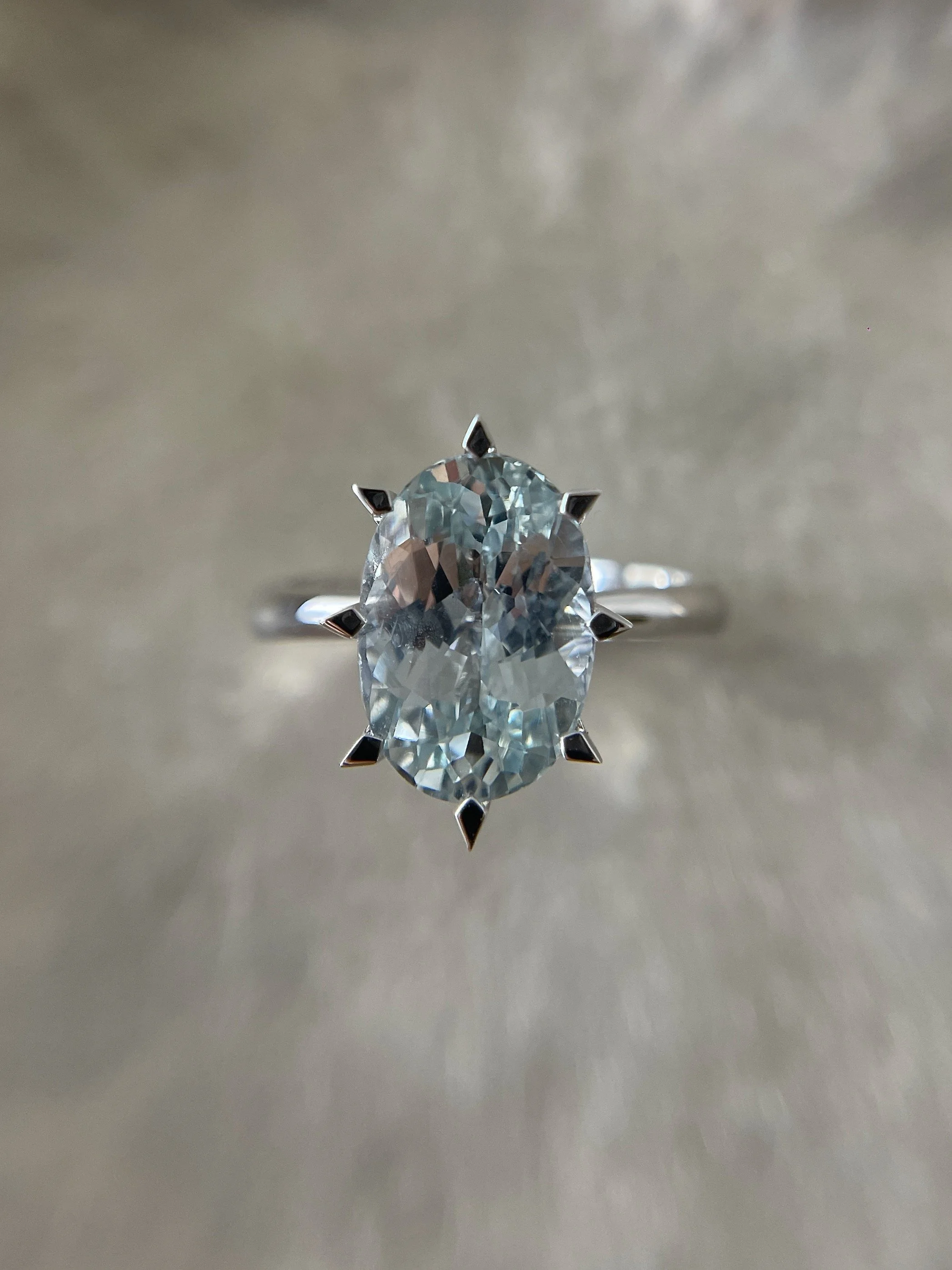 Mint Sapphire untreated sapphire empress ring