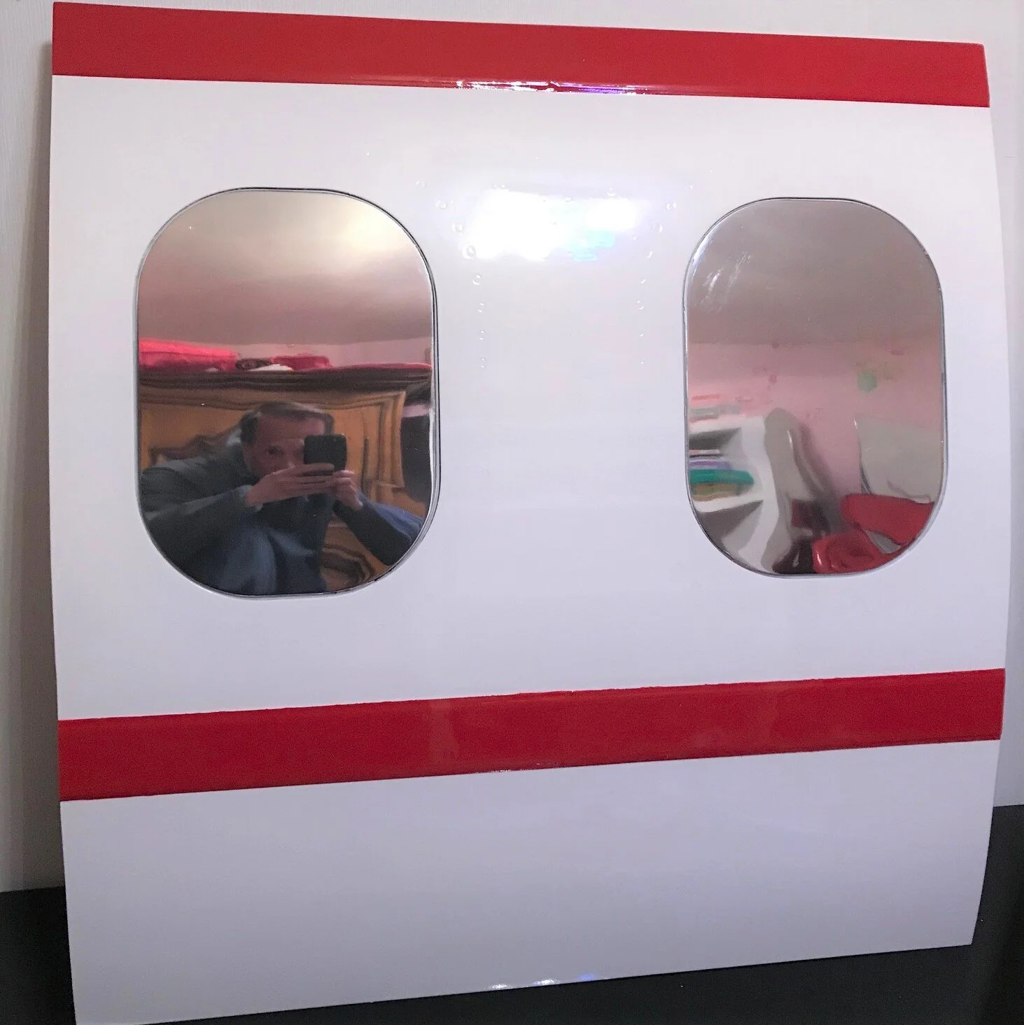 Panneau Avion Fuselage Carlingue 2 Hublots Boeing DC9 poli peint