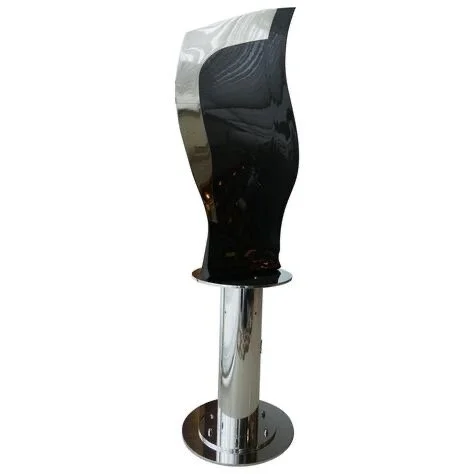 Aube Avion Boeing 777/200 poli miroir peint noir 170cm sur socle