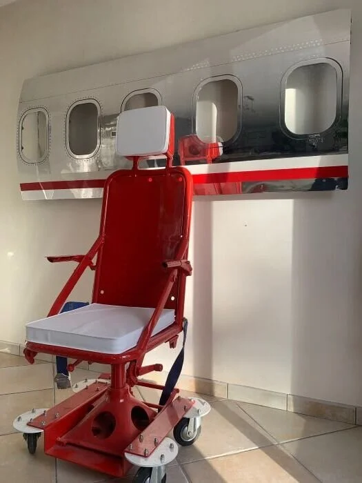 Fauteuil Siège Avion Bréguet Atlantic Br 1150 rouge et blanc