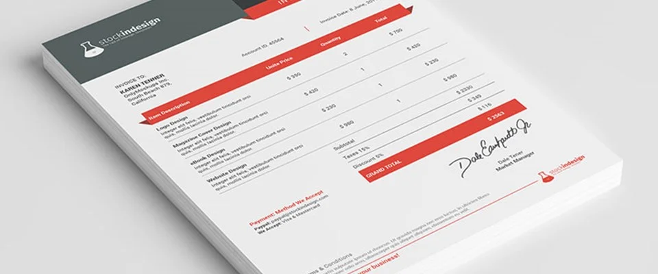Mockup of a Branded Invoice Pad