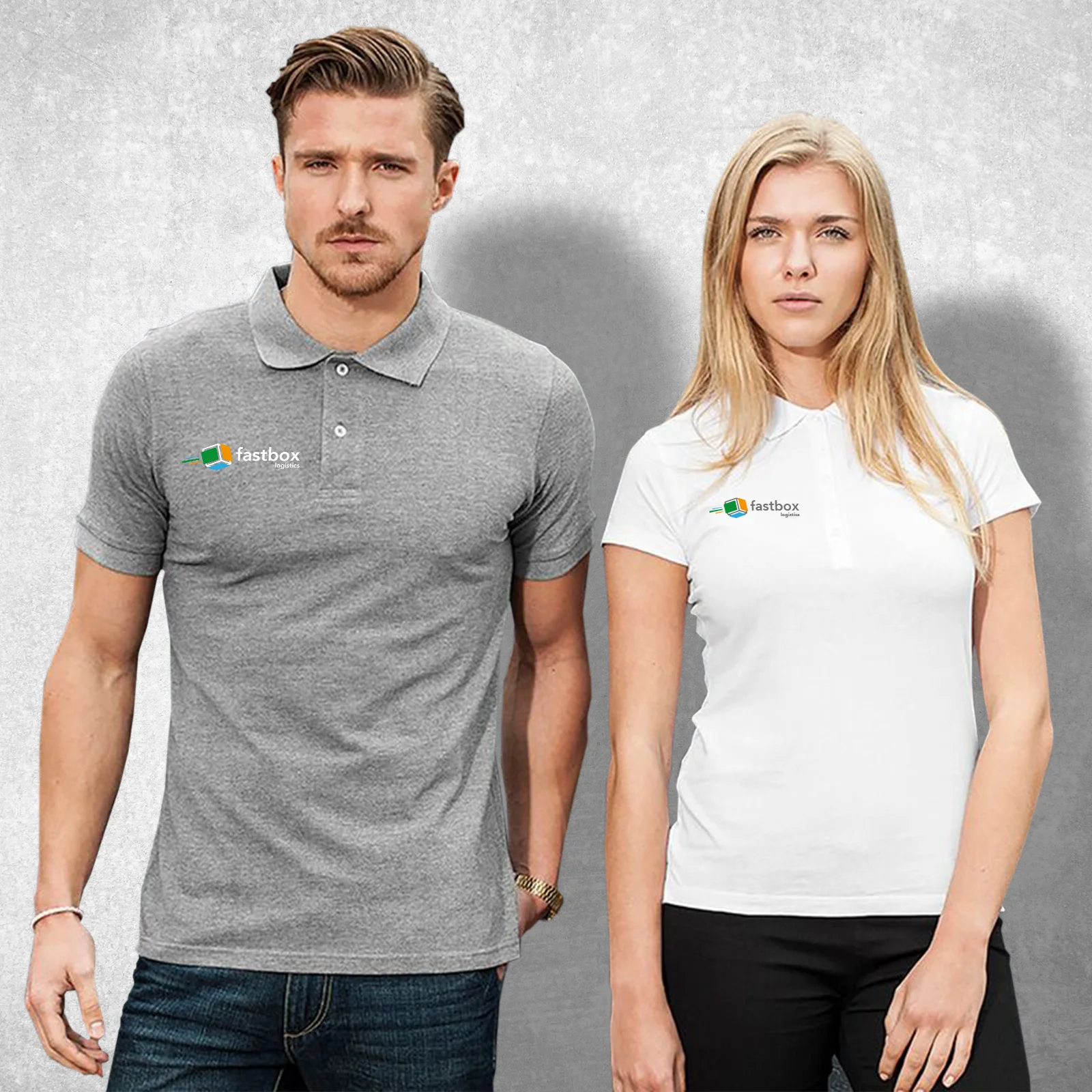 Man And Woman wearing embroided Workwear