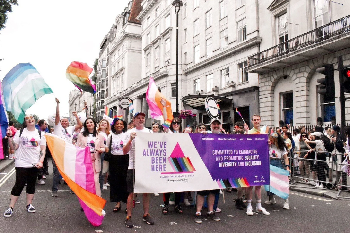 Proud to work with @moneysupermkt supplying t-shirts and banners for the Pride in London 2022 Parade. #equality #diversity #inclusion