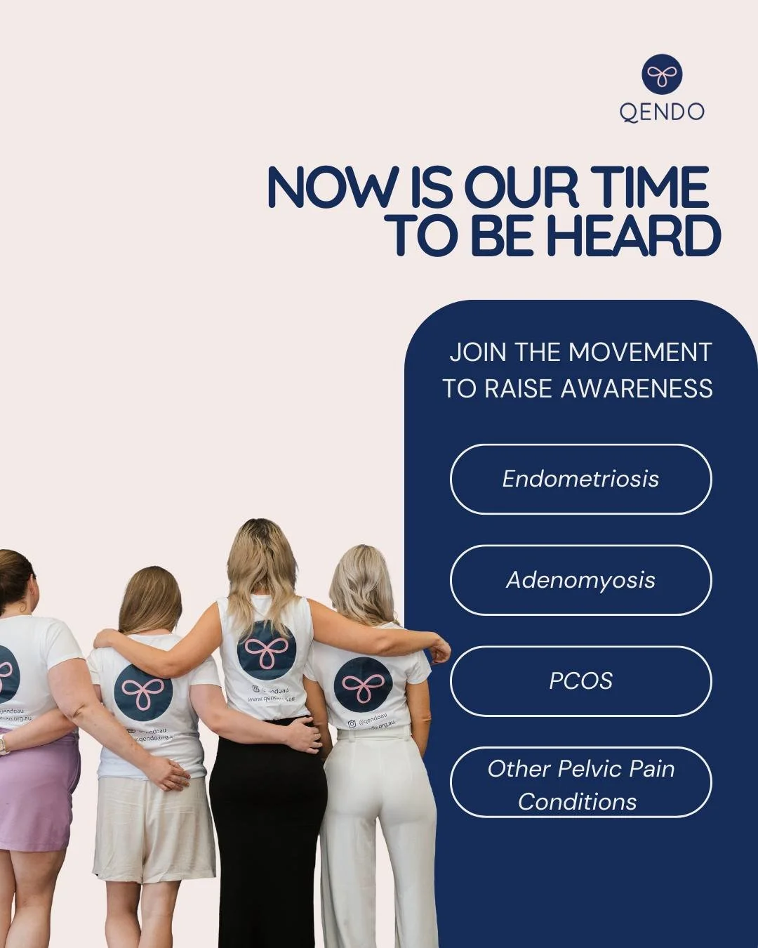 🚨 Now Is Our Time to Be Heard! 🚨 

Conditions like endometriosis, adenomyosis, PCOS, and other pelvic pain disorders affect millions of individuals, yet too often they remain misunderstood, overlooked and unheard. 

At QENDO, we believe it&rsquo;s 