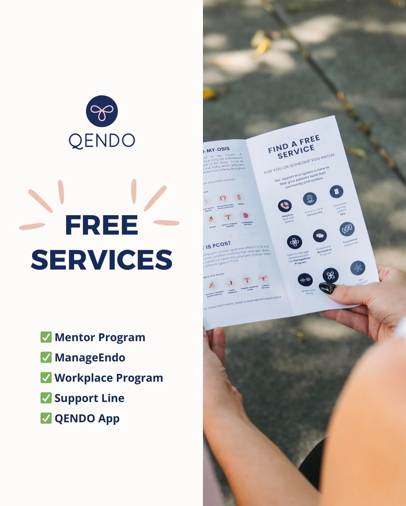 Are you looking for reliable support and resources? 🤔

QENDO provides FREE services designed to assist the Endometriosis, Adenomyosis, PCOS and Pelvic Pain community. From education and health programs to community groups, QENDO is committed to maki