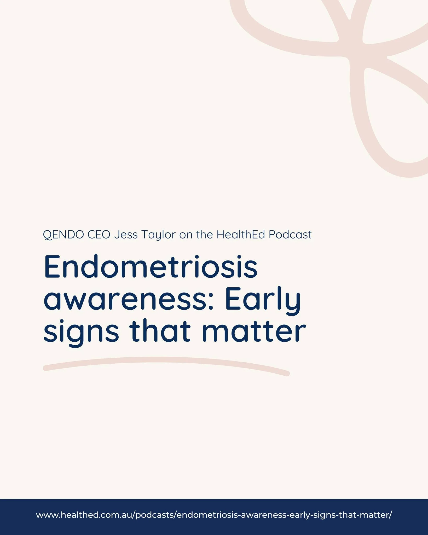 Exciting News! 🎙️

Our CEO Jess Taylor, recently featured on the HealthEd podcast hosted by Dr Rebecca South, sharing her expert insights on endometriosis. In this 31-minute episode, Jess discusses the key early signs and patient cues that can signa