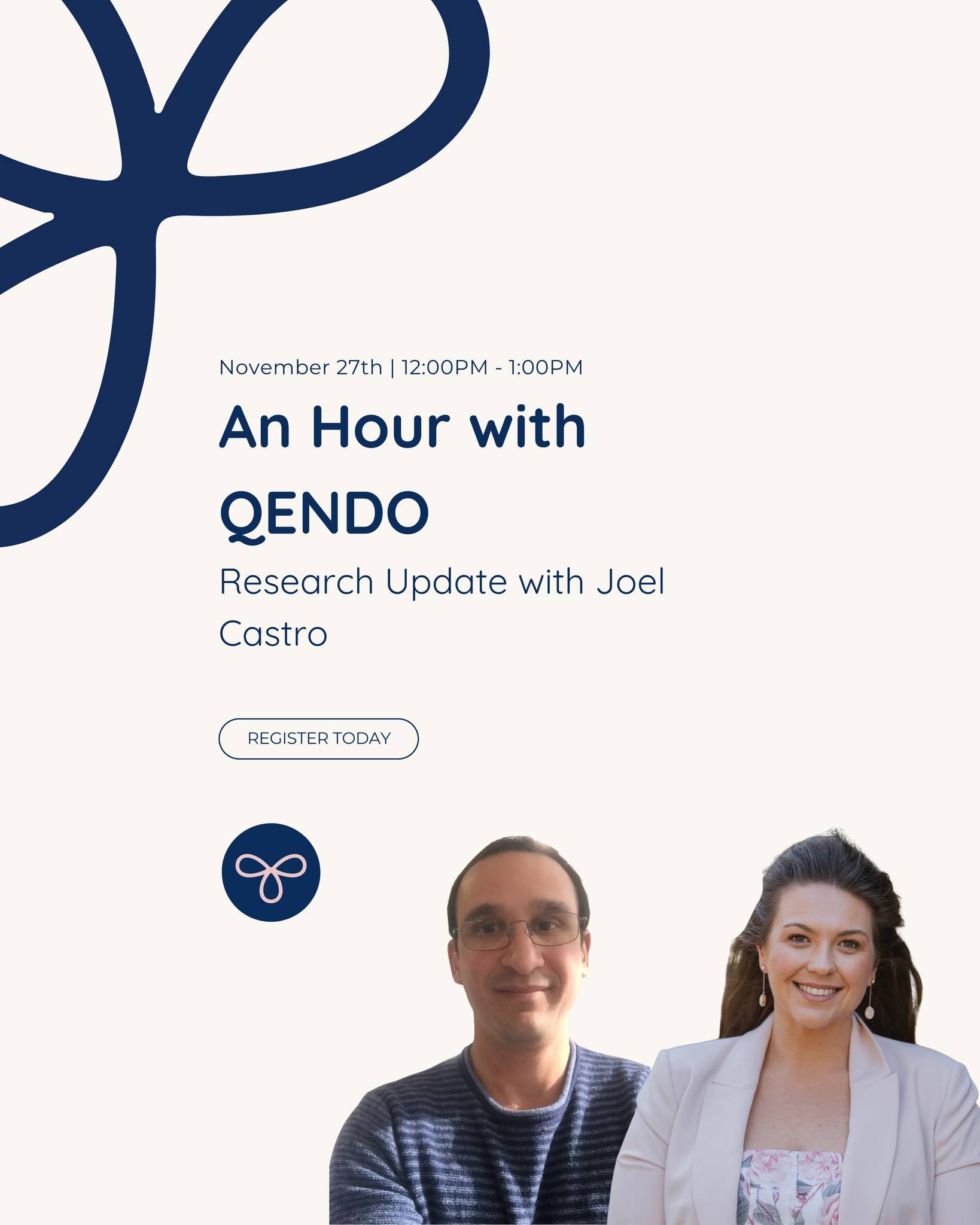 🔬 An Hour with QENDO: Research Update with A/Prof Joel Castro 🔬

📅 Date &amp; Time: 1Thursday, 27 November 2025 at 12:00pm (AEST)
📍 Location: Date: ONLINE (via Zoom)
🎟 Register at: us02web.zoom.us/webinar/register/WN_llPPmvwlT0CqF40qWnSg_w#/regi