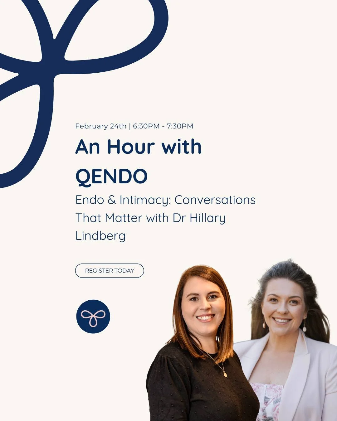 💬 Hour With QENDO

Endo &amp; Intimacy: Conversations That Matter
🗓 24 February | 💻 Online

Sexual health and intimacy are vital parts of wellbeing &mdash; yet they&rsquo;re often the hardest conversations to have.

Join QENDO CEO Jess Taylor in c