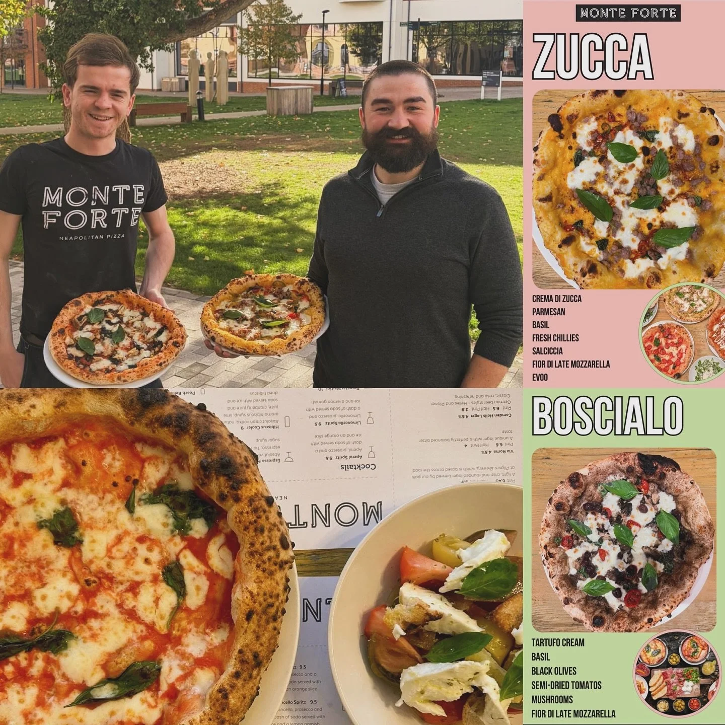 We’ve refreshed our pizzas, drinks and starters ๐ฅ From our old favourite, the ZUCCA, with pumpkin cream and Italian sausage to our newest pizza, the BOSCIALO with truffle, mushrooms and olives, there’s plenty to try at Monte Forte this a