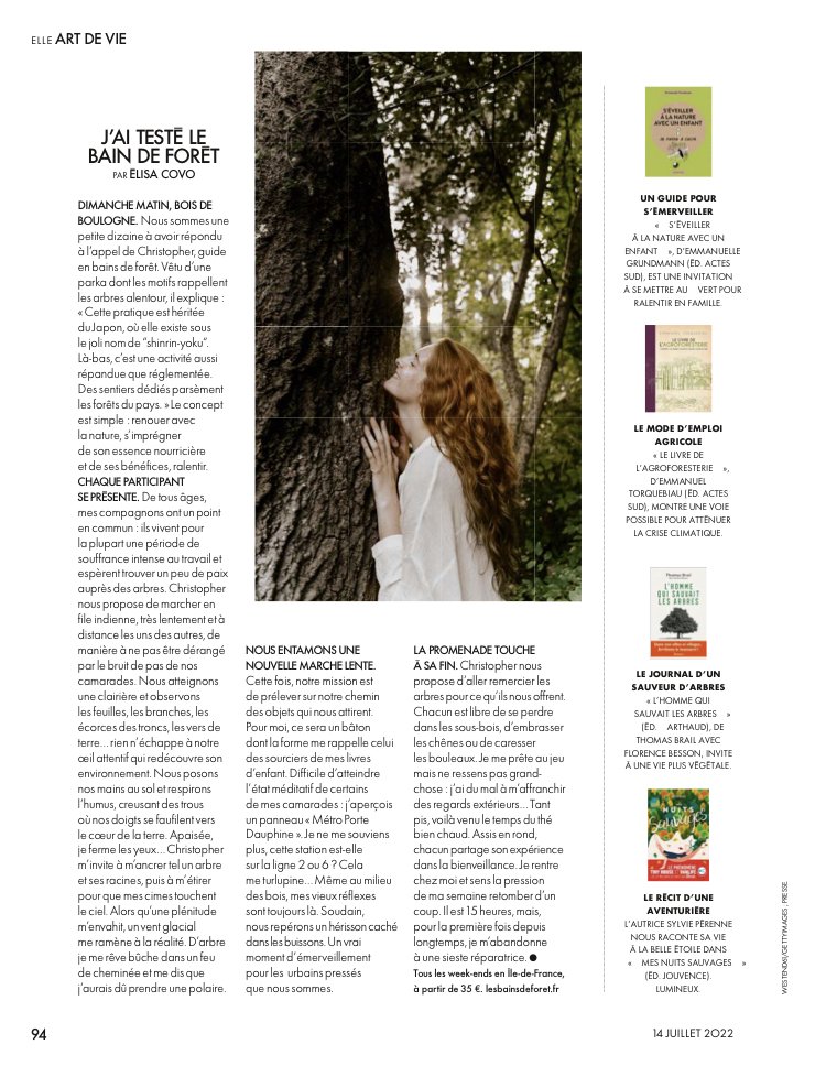 ELLE Magazine article bain de forêt.jpeg