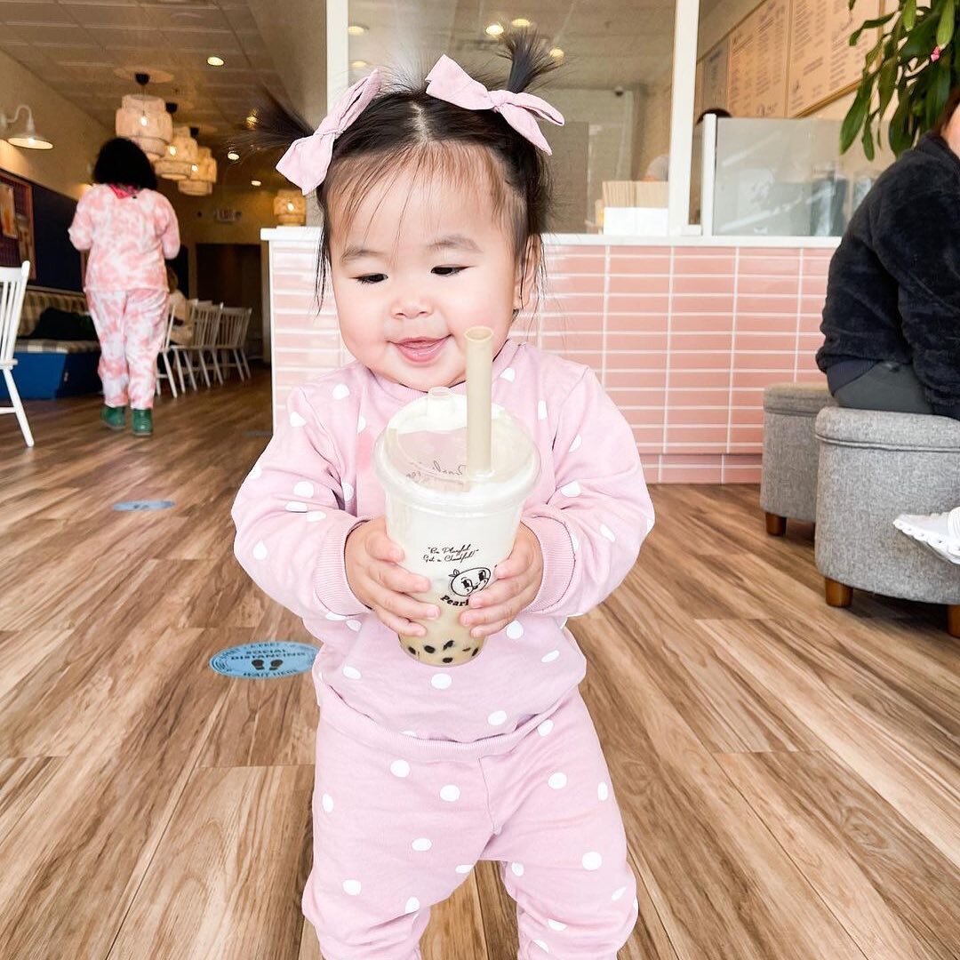 Posted @withregram &bull; @talktometracey Should&rsquo;ve named her Pearl! She is basically my boba baby. I hope she grows to love boba as much as our whole family does🧋🥰
.
.
.
The ladies know...on wednesdays we wear pink!! 🤩