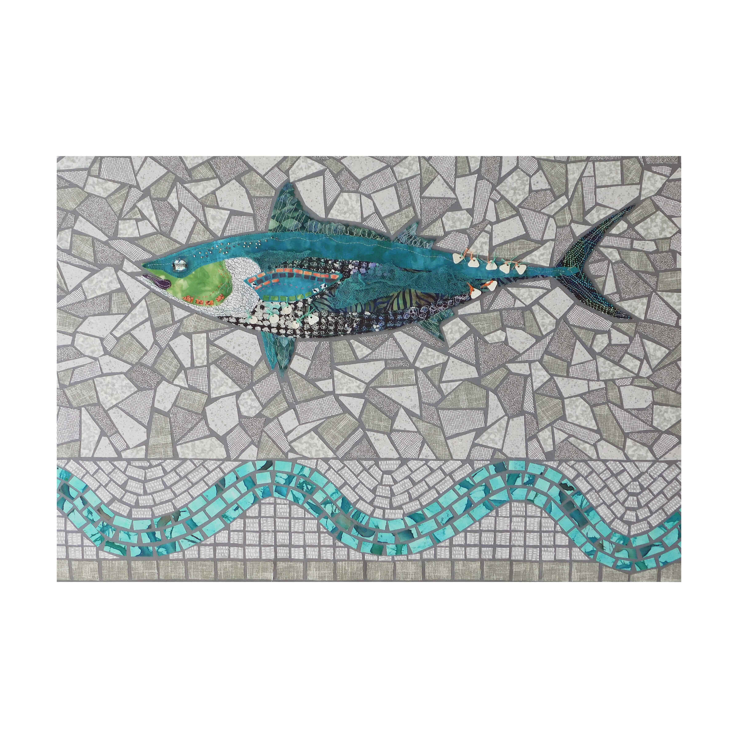 Fabric Mosaic Tuna-Fine Art Print