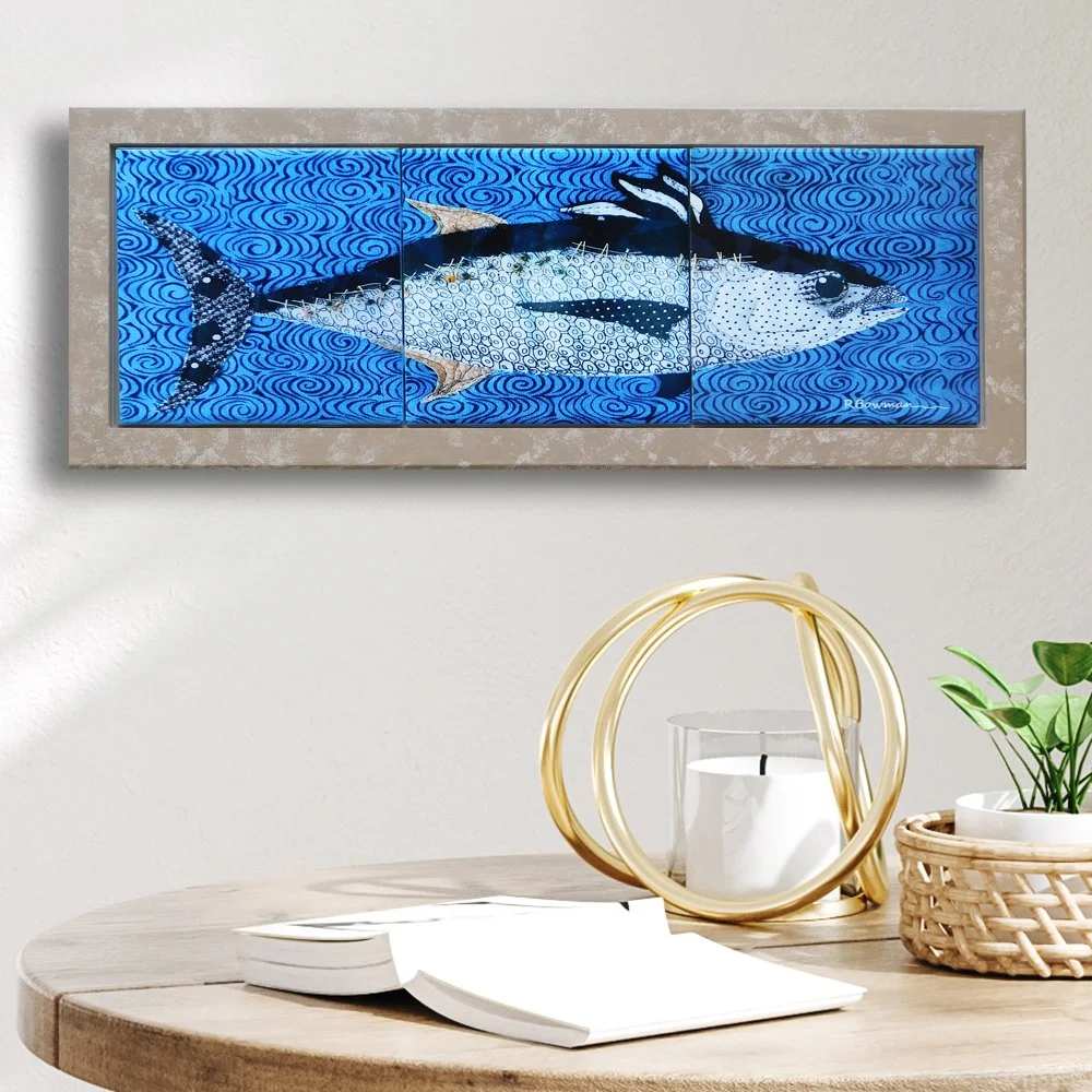 Three Tile Fish Framed Wall Art — Art for your Nest