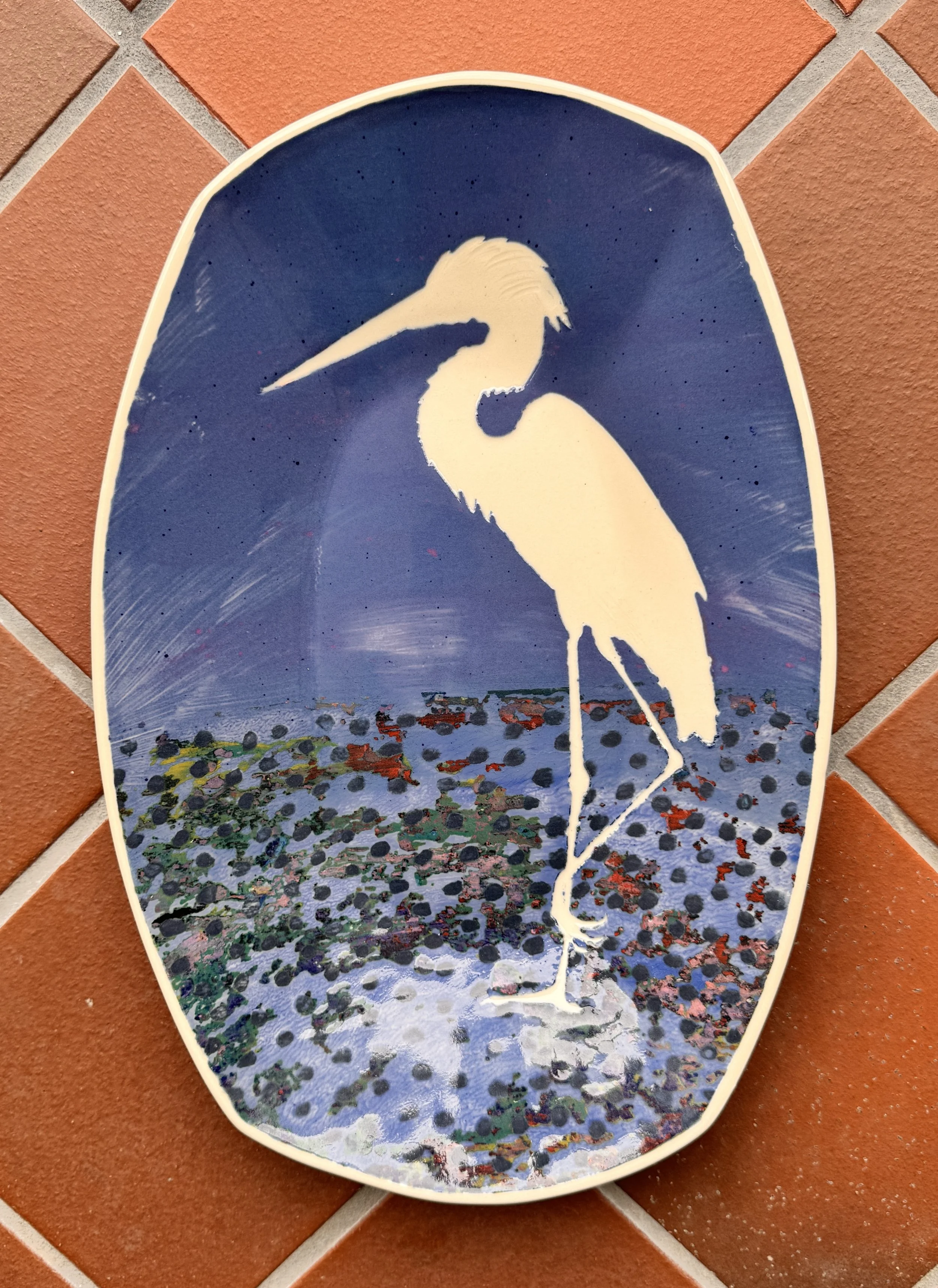 Heron platter Size Medium