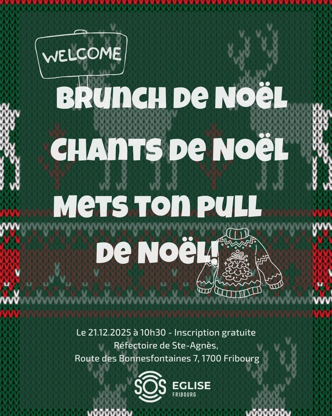On se r&eacute;jouit de te retrouver pour un moment chaleureux autour d&rsquo;un brunch, de chants de No&euml;l et de partage. Mets ton pull de No&euml;l et viens avec les tiens 🎄

We&rsquo;re looking forward to sharing a warm and joyful moment with