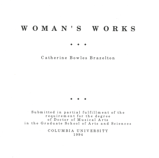 Woman's Works