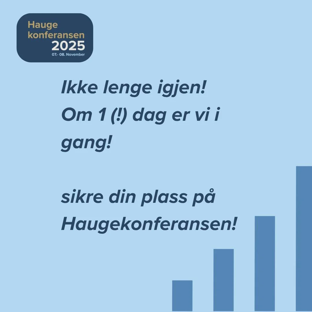 1 (!) dag igjen - det er enda noen plasser igjen! Kom for hele helgen, dagspass eller digital billett (se det rett fra din stue🤩).

P&aring;melding i BIO eller Haugebusiness.no

Snakkes i morgen🚀
