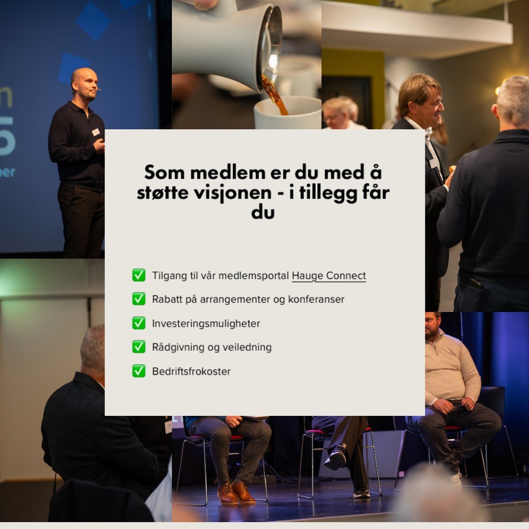 100 medlemmer p&aring; 100 dager!
Bli medlem n&aring; og v&aelig;r med i trekningen av gratis konferansepass til &aring;rets Haugekonferanse 06.-07 November! (hold av datoene😉). 

Som medlem f&aring;r du ulik grad av st&oslash;tte ut fra hvilken med